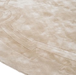 Casa Padrino Luxury Designer Carpet Beige Diameter 280 cm - Limited Edition