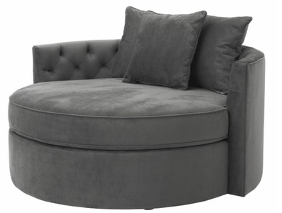Casa Padrino sofá de diseño gris oscuro 157 x 148 x H. 90 cm - sofá redondo de lujo