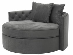 Casa Padrino sofá de diseño gris oscuro 157 x 148 x H. 90 cm - sofá redondo de lujo