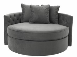 Casa Padrino sofá de diseño gris oscuro 157 x 148 x H. 90 cm - sofá redondo de lujo