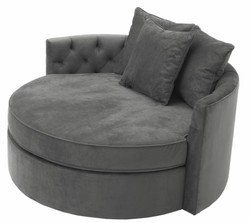 Casa Padrino sofá de diseño gris oscuro 157 x 148 x H. 90 cm - sofá redondo de lujo