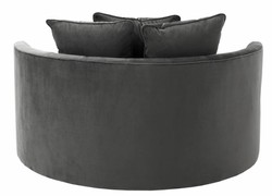 Casa Padrino sofá de diseño gris oscuro 157 x 148 x H. 90 cm - sofá redondo de lujo