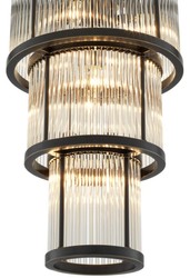 Casa Padrino lampadario in bronzo con vetro d'epoca 38 x H. 76 cm - Mobili di Lusso