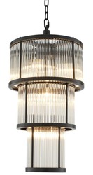 Casa Padrino lampadario in bronzo con vetro d'epoca 38 x H. 76 cm - Mobili di Lusso