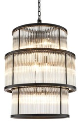 Casa Padrino lustre en bronze avec verre vintage 55 x H. 78 cm - Mobilier de Salon de Luxe
