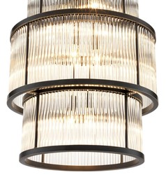 Casa Padrino lustre en bronze avec verre vintage 55 x H. 78 cm - Mobilier de Salon de Luxe