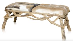 Casa Padrino bench with goat skin 160 x 50 x H. 55 cm - luxury furniture