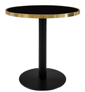 Casa Padrino table à manger de luxe noir / or 70 x H. 76 cm - meubles de salle à manger design