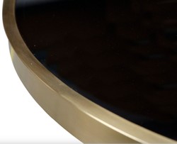 Casa Padrino mesa de comedor de lujo negro / oro 70 x H. 76 cm - muebles de comedor de diseño