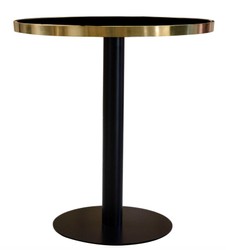 Casa Padrino mesa de comedor de lujo negro / oro 70 x H. 76 cm - muebles de comedor de diseño