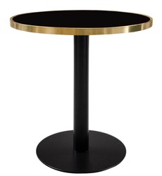 Casa Padrino mesa de comedor de lujo negro / oro 70 x H. 76 cm - muebles de comedor de diseño