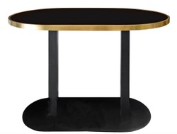Casa Padrino mesa de comedor de lujo negro / oro 110 x 70 x H. 76 cm - muebles de comedor de diseño
