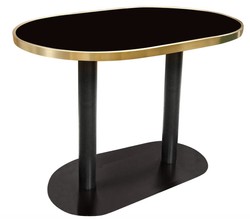 Casa Padrino mesa de comedor de lujo negro / oro 110 x 70 x H. 76 cm - muebles de comedor de diseño