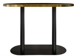 Casa Padrino mesa de comedor de lujo negro / oro 110 x 70 x H. 76 cm - muebles de comedor de diseño
