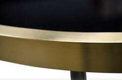 Casa Padrino mesa de comedor de lujo negro / oro 110 x 70 x H. 76 cm - muebles de comedor de diseño