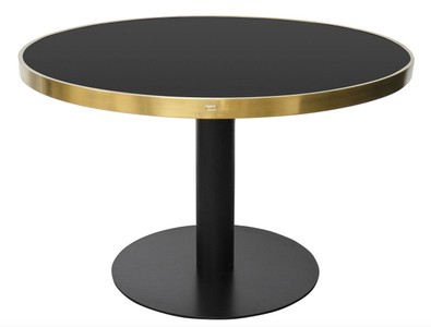 Casa Padrino table à manger de luxe noir / or 120 x H. 76 cm - meubles de salle à manger design