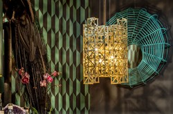 Casa Padrino designer pendant lamp brass 45 x 45 x H. 60 cm - Hotel Furniture