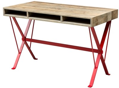 Casa Padrino scrivania design con gambe in polvere rosso 120 x 60 x H. 77 cm - mobili per ufficio