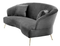 Casa Padrino Canapé Gris / Laiton 230 x 100 x H. 87 cm - Canapé d'hôtel de Luxe