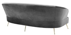 Casa Padrino Canapé Gris / Laiton 230 x 100 x H. 87 cm - Canapé d'hôtel de Luxe