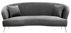 Casa Padrino Canapé Gris / Laiton 230 x 100 x H. 87 cm - Canapé d'hôtel de Luxe