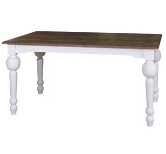 Casa Padrino dining table white / dark brown 160 x 90 x H. 78 cm - country style furniture