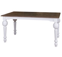 Casa Padrino dining table white / dark brown 160 x 90 x H. 78 cm - country style furniture Casa Padrino dining table white / dark brown 160 x 90 x H. 78 cm - country style furniture