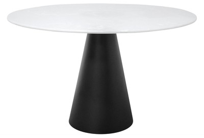 Casa Padrino table à manger design noir / blanc 120 x H. 76 cm - Table à Manger