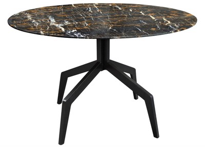 Casa Padrino table de salle à manger de luxe noir 120 x H. 76 cm - Meubles de Salle à Manger