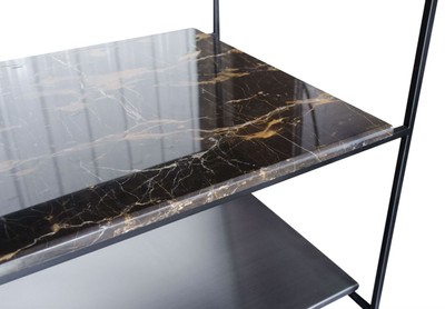 Casa Padrino Luxus Wohnzimmerschrank Schwarz 110 x 45 x H. 100,5 cm - Designer Regalschrank
