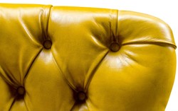Casa Padrino Luxury Leather Chair Jaune / Noir 84 x 85 x H. 112 cm - Mobilier de Luxe