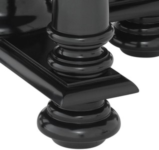 Casa Padrino Luxus Hotel Salon Tisch in schwarz mit schwarzer Marmorplatte 120,5 x H. 78 cm - Luxus Qualität