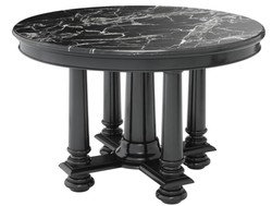 Casa Padrino table de salon d'hôtel de luxe en noir avec plaque en marbre noir 120,5 x H. 78 cm - qualité luxe