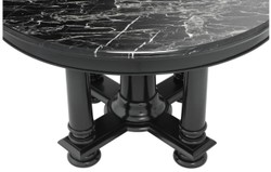 Casa Padrino table de salon d'hôtel de luxe en noir avec plaque en marbre noir 120,5 x H. 78 cm - qualité luxe