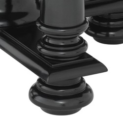Casa Padrino table de salon d'hôtel de luxe en noir avec plaque en marbre noir 120,5 x H. 78 cm - qualité luxe
