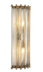 Casa Padrino lampada da parete di lusso anticato in ottone 22 x 11 x H. 54 cm - Hotel Ristorante Collezione