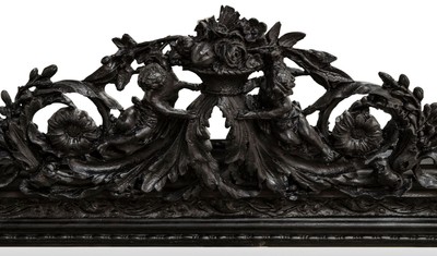 Casa Padrino Antik Stil Wandspiegel Schwarz 142 x H. 100 cm - Barock Möbel