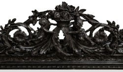 Casa Padrino Antique Style Wall Mirror Black 142 x H. 100 cm - Baroque Furniture