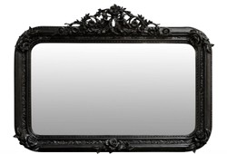 Casa Padrino Antique Style Wall Mirror Black 142 x H. 100 cm - Baroque Furniture