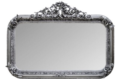 Casa Padrino specchio a parete in stile antico argento 142 x H. 100 cm - Arredi in Stile Barocco