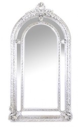 Casa Padrino Miroir Mural Baroque de Luxe Versailles Argent 210 x 115 cm - Miroir Massif et Lourd