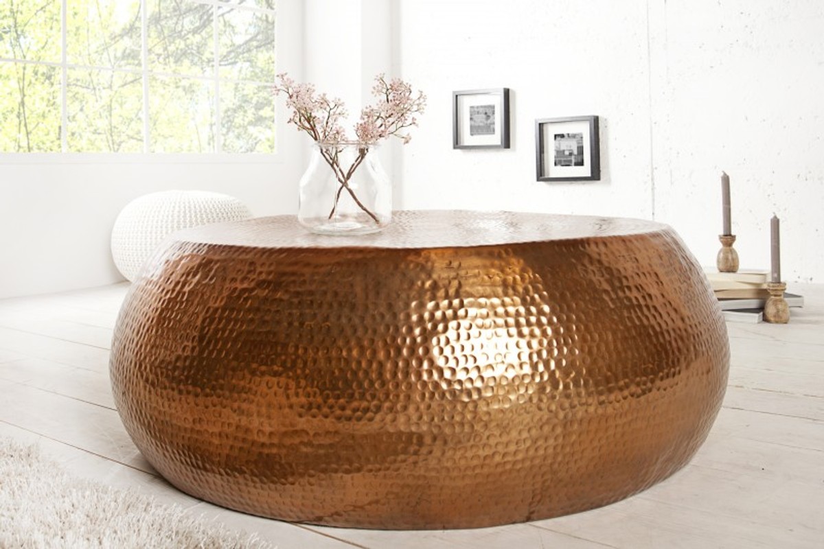 Casa Padrino sofá de lujo mesa cobre 90cm cobre - salón mesa de salón Casa Padrino sofá de lujo mesa cobre 90cm cobre - salón mesa de salón