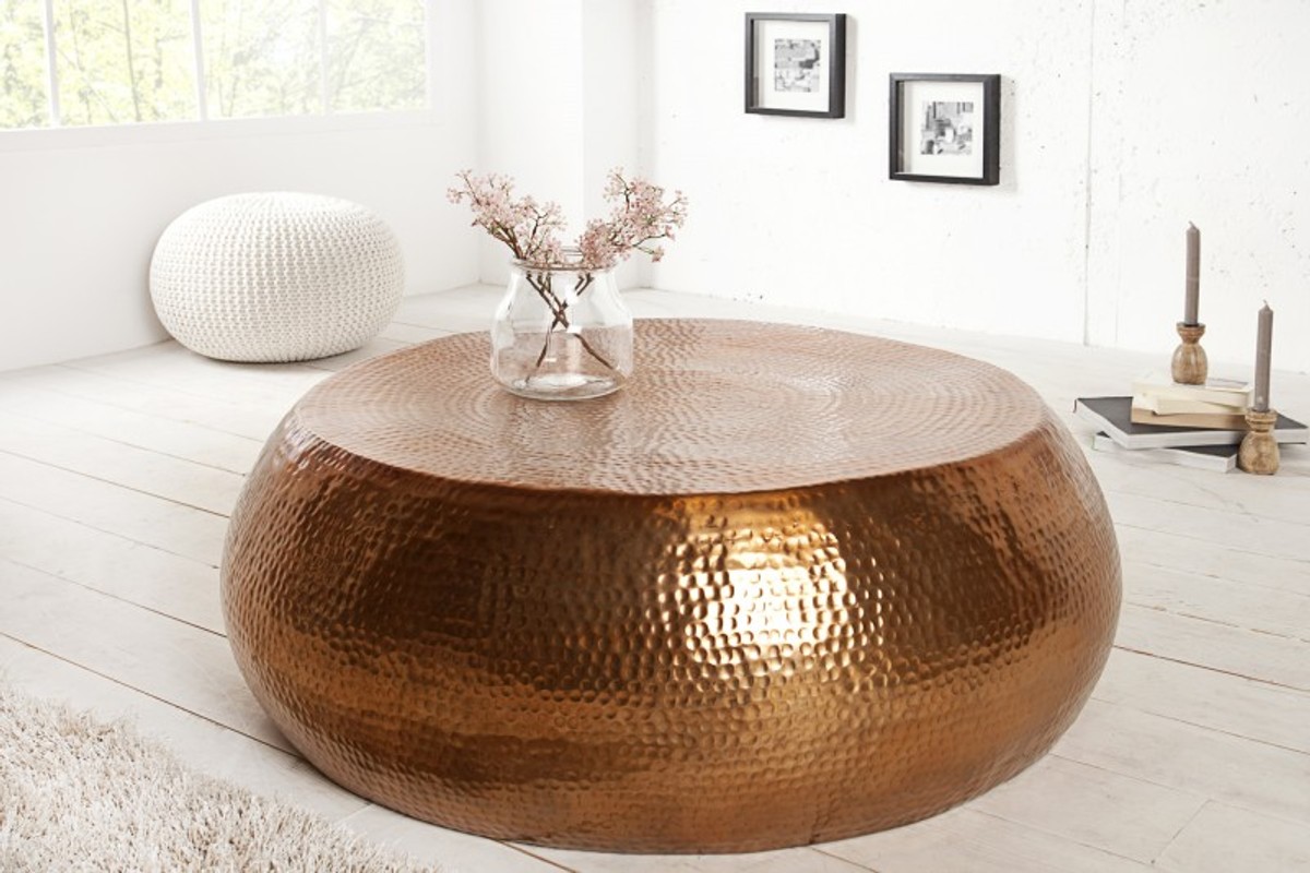 Casa Padrino sofá de lujo mesa cobre 90cm cobre - salón mesa de salón Casa Padrino sofá de lujo mesa cobre 90cm cobre - salón mesa de salón