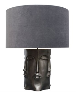 Casa Padrino lampe de table de luxe en bronze noir avec abat-jour anthracite 60 x H. 73 cm - Lampes de Restaurant de l'hôtel