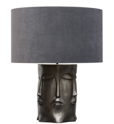Casa Padrino lampe de table de luxe en bronze noir avec abat-jour anthracite 60 x H. 73 cm - Lampes de Restaurant de l'hôtel