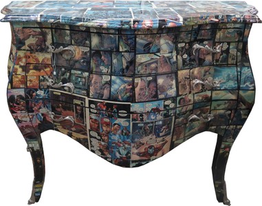 Casa Padrino Commode Baroque Design Comique - Commode en Bois Massif Faite Main - L 100 cm x P 52 cm x H 85 cm