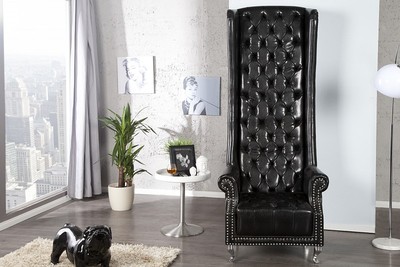Casa Padrino Baroque Throne Armchair Black - Throne chair Casa Padrino Baroque Throne Armchair Black - Throne chair