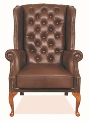 Casa Padrino Chesterfield Sillón de Cuero Genuino Marrón 80 x 80 x H. 110 cm - Sillón de Lujo