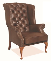 Casa Padrino Chesterfield Sillón de Cuero Genuino Marrón 80 x 80 x H. 110 cm - Sillón de Lujo