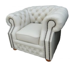 Casa Padrino poltrona cuoio genuino bianco 120 x 90 x H. 78 cm - Mobili in Chesterfield Casa Padrino poltrona cuoio genuino bianco 120 x 90 x H. 78 cm - Mobili in Chesterfield